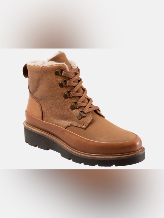SoftWalk Shoes - Softwalk Whitney Women's Brown Faux-Shearling Lace-Up Platform Boots NWOT 7.5W